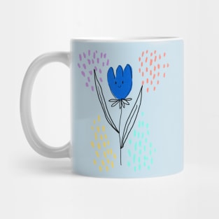 blue flower in the rain Mug